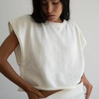 NORA KNIT VEST | CREAM