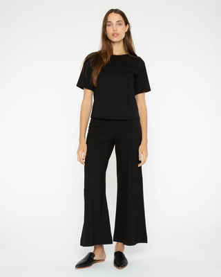 PONTE KNIT WIDE LEG PANT - CROPPED