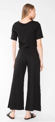 PONTE KNIT WIDE LEG PANT - CROPPED