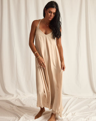 V-NECK MAXI DRESS