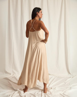 V-NECK MAXI DRESS