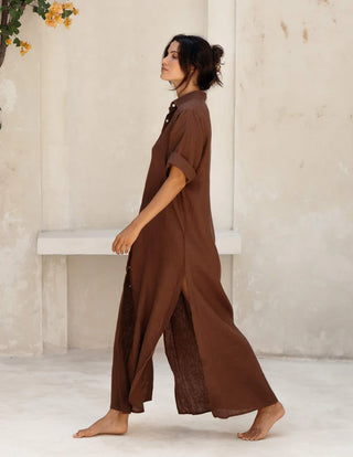 COTE D'AZUR DRESS | CHOCOLATE