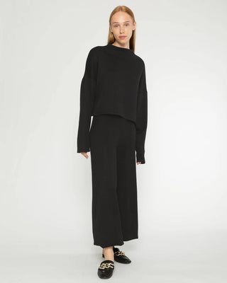 SWEATER KNIT WIDE LEG PANT: CROPPED